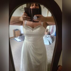 Elegant White Gown with Sparkling Straps